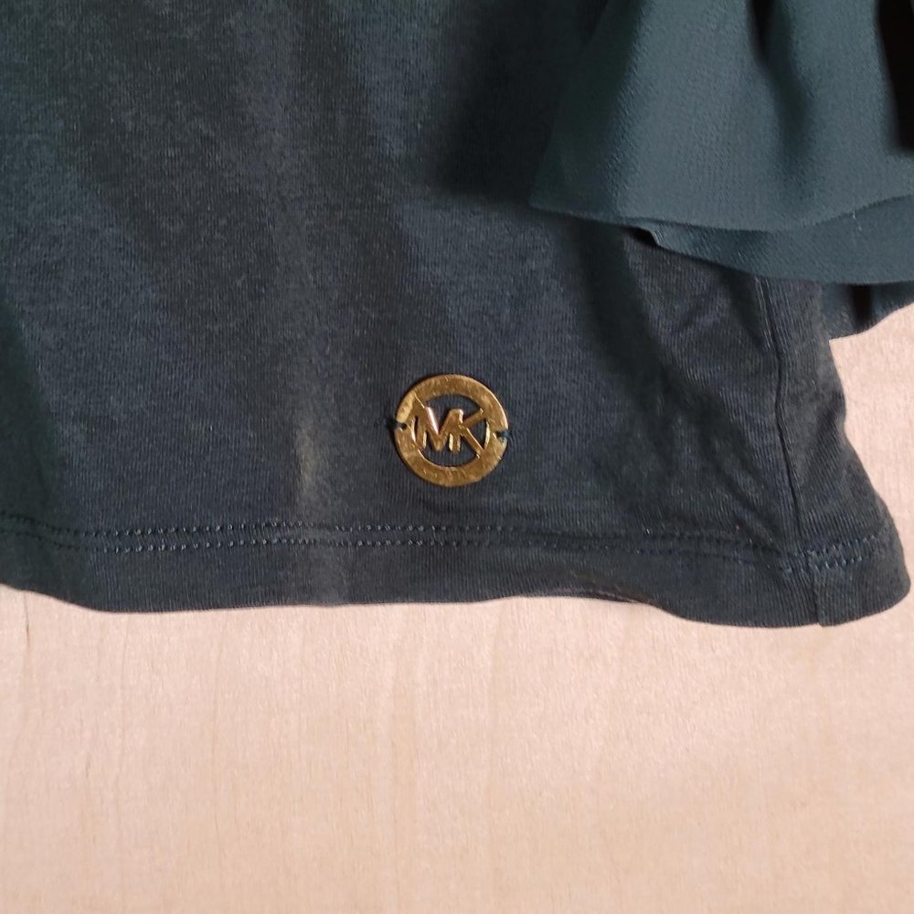 MICHAEL BY MICHAEL KORS Green Pullover Tunic Ruffled Sleeves Shirt Women Size M - Picture 10 of 10